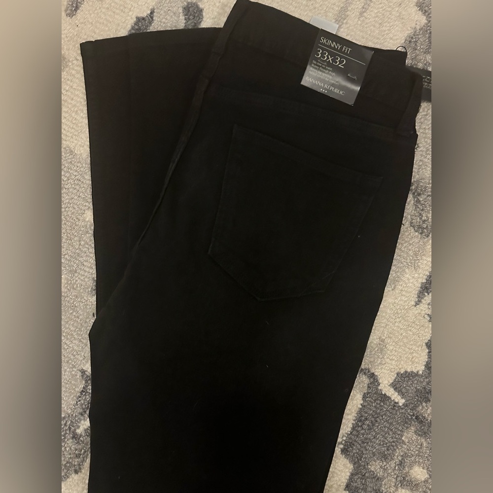 Banana Republic Dark Black Skinny Jeans Size 33 x 32